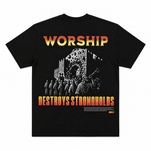Worship Destroys Strongholds Oversized Tee